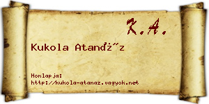 Kukola Atanáz névjegykártya